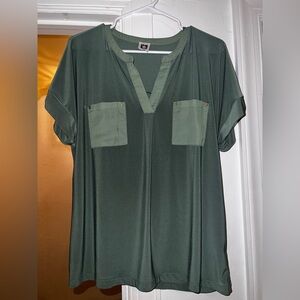 Anne Klein Green Short Sleeve Blouse
